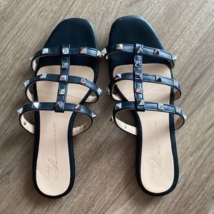 Studded black sandals!